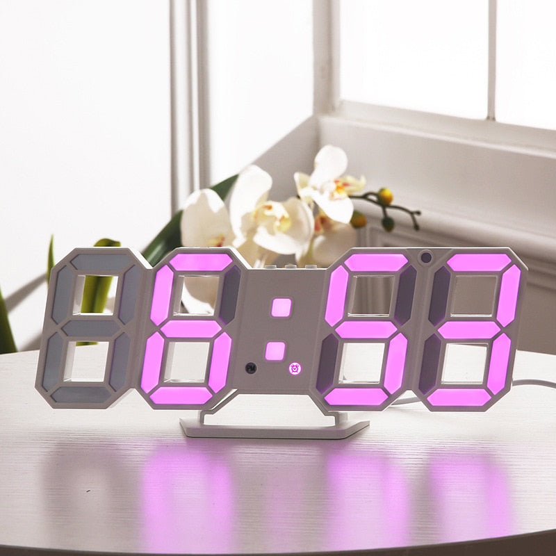 Digital 3D LED Alarm Clock - Orchid Unique