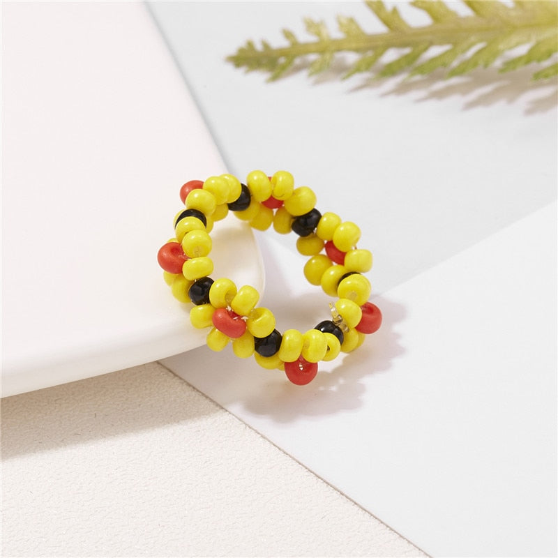 Colorful Bohemia Handmade Flower Ring - Orchid Unique