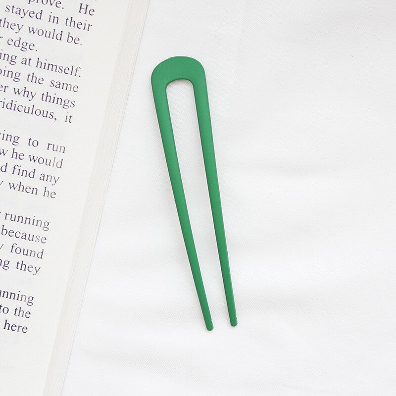 Fashion Metal Hair Sticks for Women Shell Hair Clip Pins Minimalist U Shape Girls Hairpins Hair Bun Maker Headwear - Orchid Unique