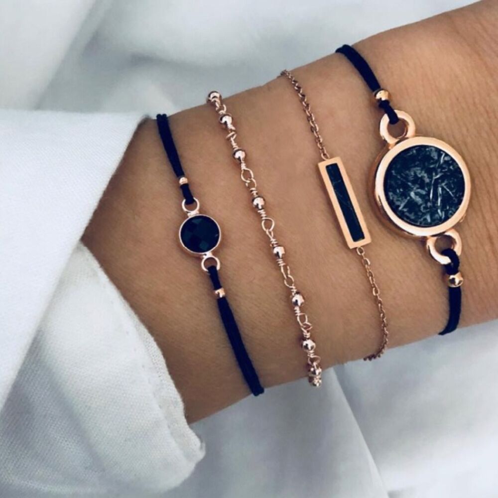Moon Heart crystal Charm Bangle Boho bracelet - Orchid Unique