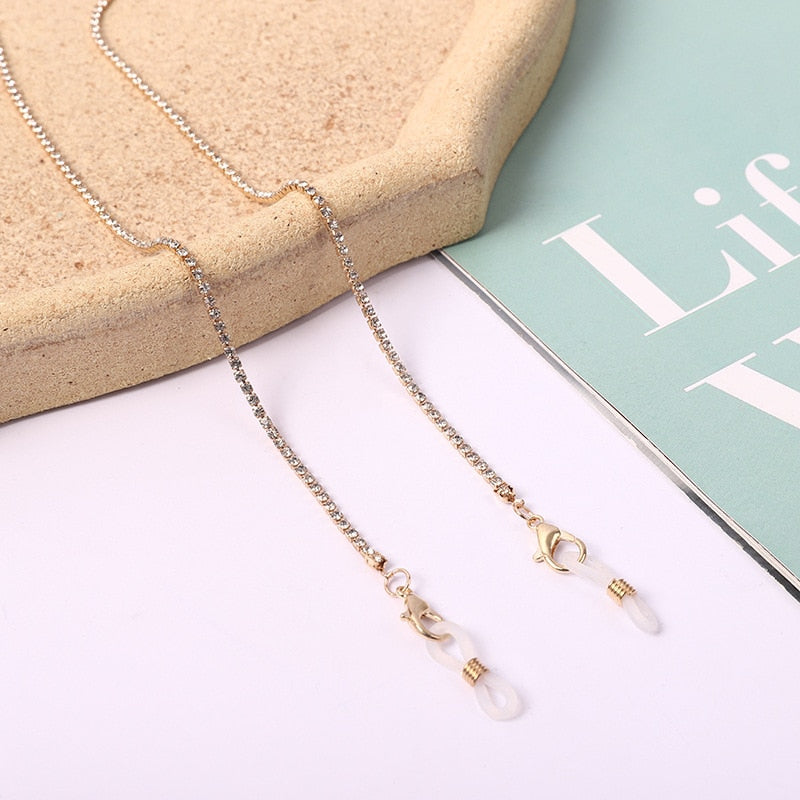 Acrylic Pearl Crystal Eyeglasses Chains - Orchid Unique