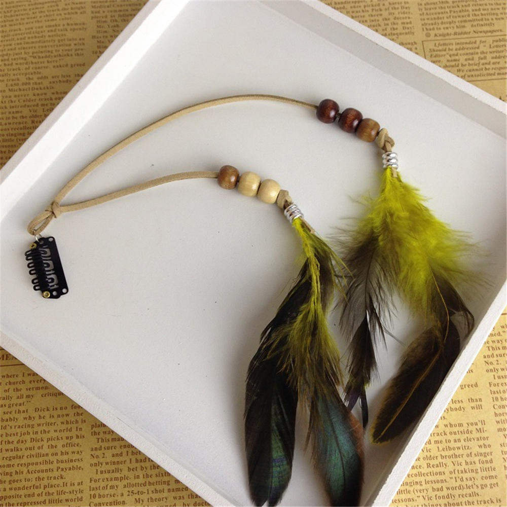 Fashionable Boho Feather Headband - Orchid Unique