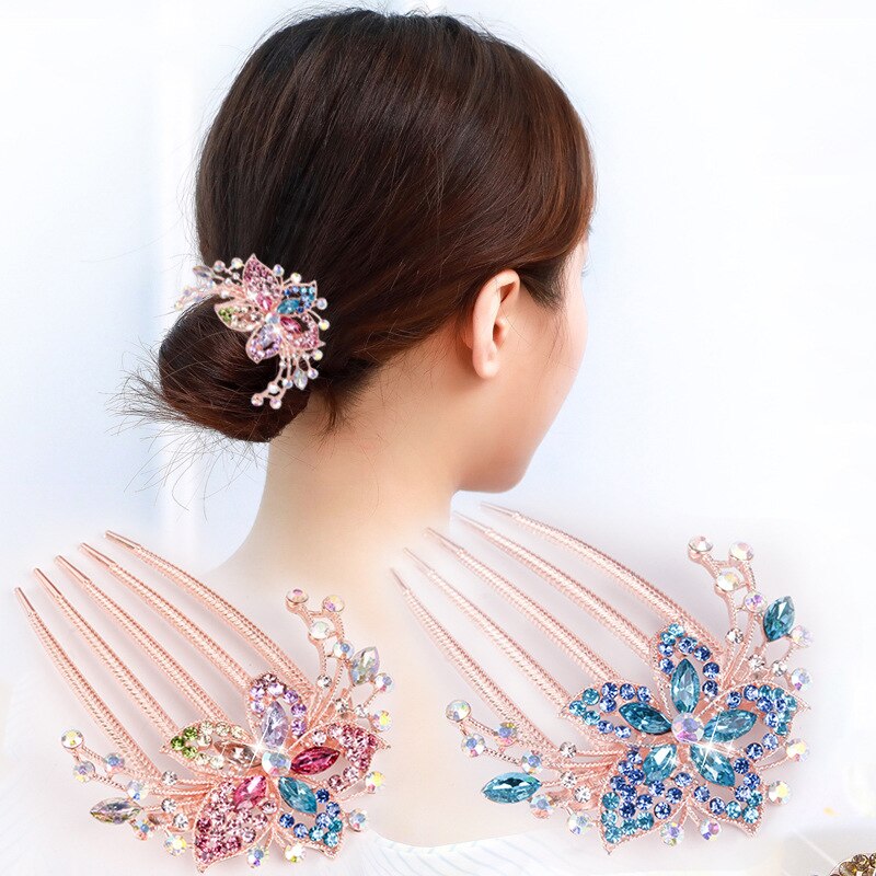 Austrian Rhinestone Hair Comb - Orchid Unique