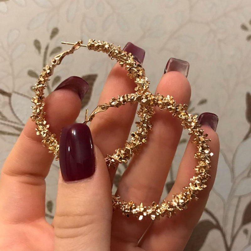 TRENDY Big Circle Round Hoop Earrings - Orchid Unique