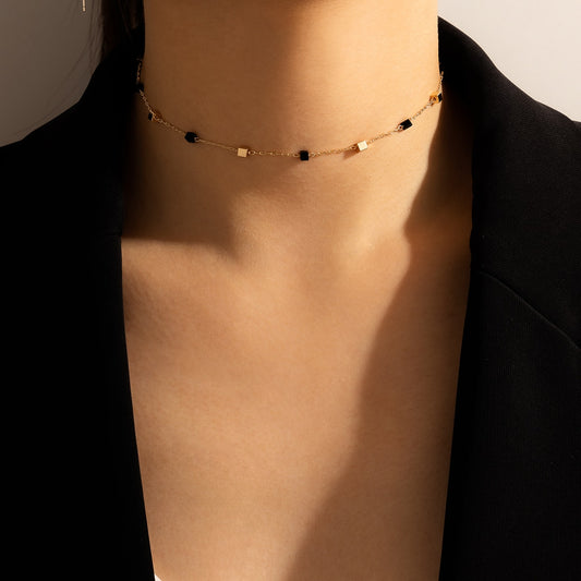 Charms Bead Clavicle Chain Choker Necklace - Orchid Unique
