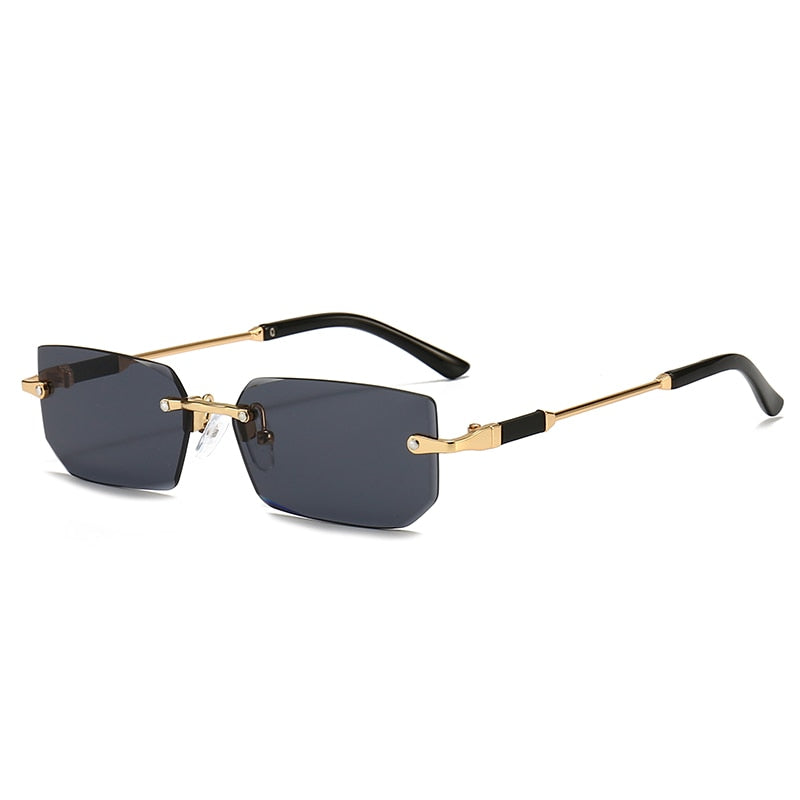 Rectangular Rimless Sunglasses - Orchid Unique