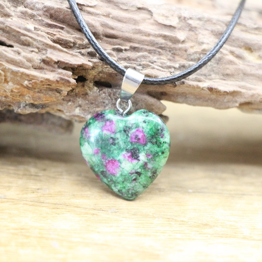 Natural Agates Quartz Heart Shape Pendant - Orchid Unique