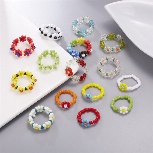 Colorful Bohemia Handmade Flower Ring - Orchid Unique