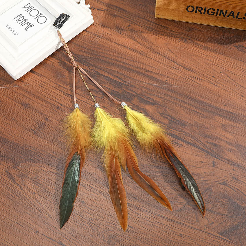 Levao Indian Festival Tassel Feather Hair Combs Hairpins for Women Hippie Headpiece Ethnic Head Band Hair Comb Clips Headwear - Orchid Unique
