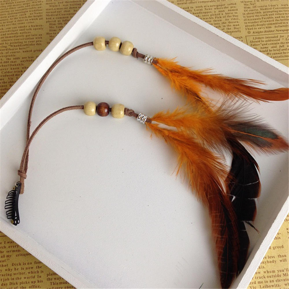 Fashionable Boho Feather Headband - Orchid Unique