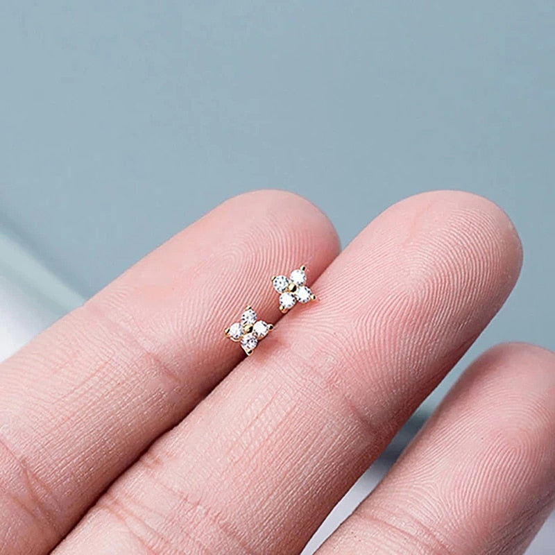 Dainty Small Flower Stud Earrings - Orchid Unique