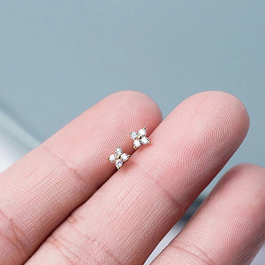 Dainty Small Flower Stud Earrings - Orchid Unique