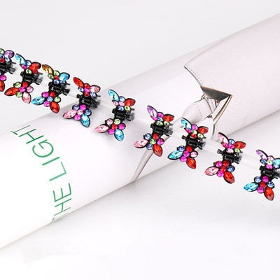 Cute Crystal Butterfly Hair Clips - Orchid Unique