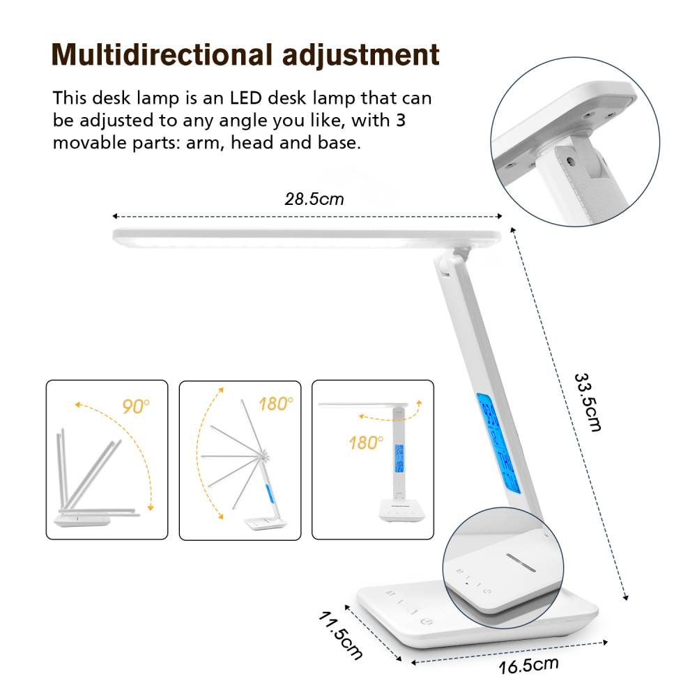 LAOPAO 10W QI Wireless Charging LED Desk Lamp - Orchid Unique