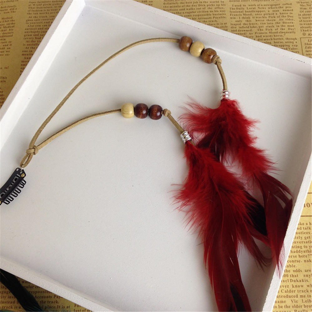 Fashionable Boho Feather Headband - Orchid Unique