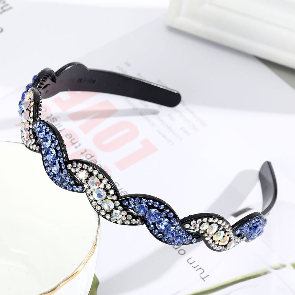 Hairbands Bezel Colorful Rhinestone - Orchid Unique