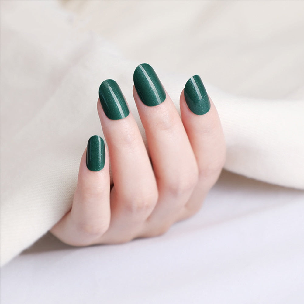 Shiny Short Fake Nails - Orchid Unique