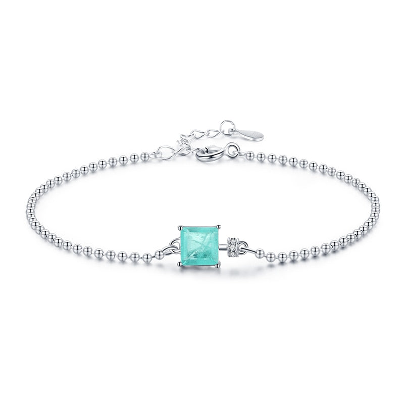 Square Tourmaline Beads Chain Bracelet - Orchid Unique