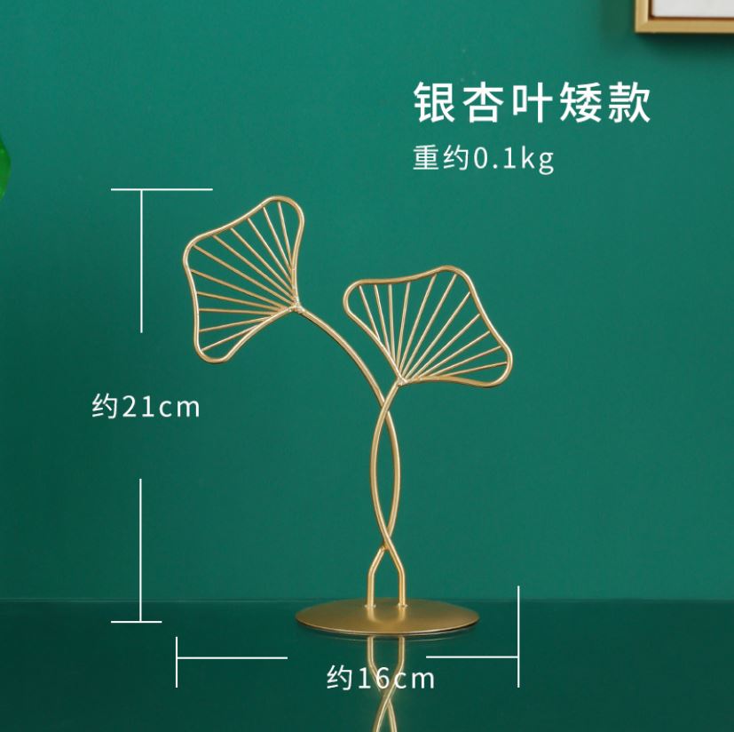 Vase + Nordic Iron Art Golden Ginkgo Leaf Plant - Orchid Unique