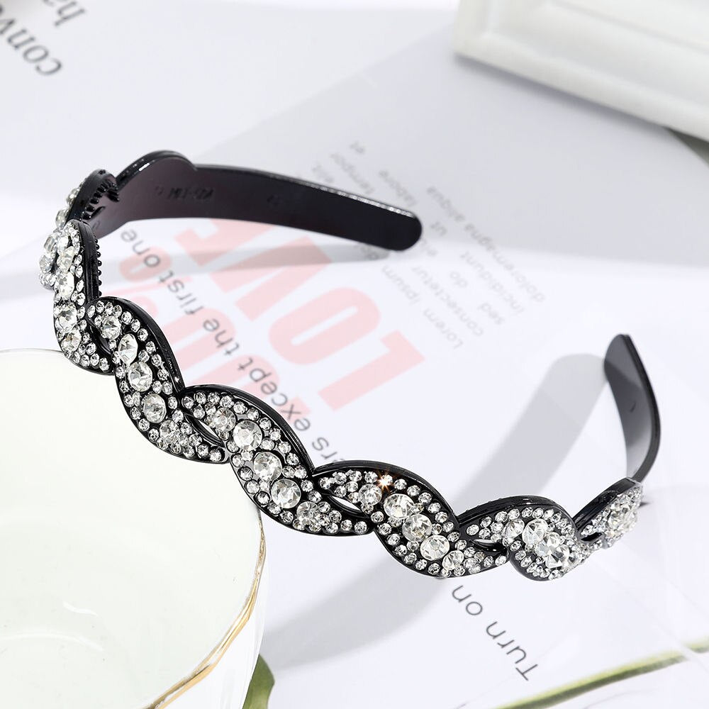 Hairbands Bezel Colorful Rhinestone - Orchid Unique