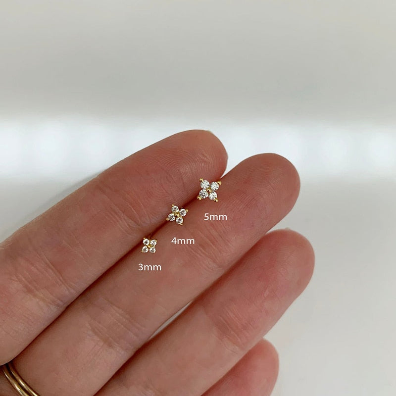 Dainty Small Flower Stud Earrings - Orchid Unique