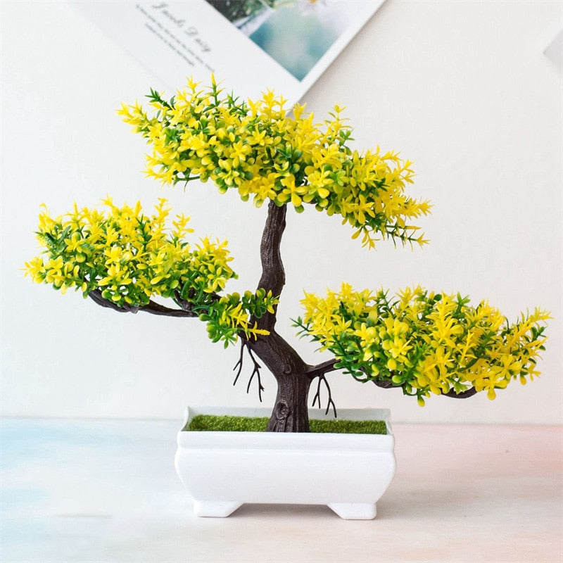 Vase + Artificial Bonsai Small Tree Pot - Orchid Unique