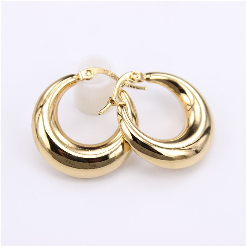 Smooth Exquisite Big Circle Hoop Earrings - Orchid Unique