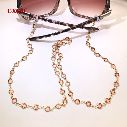 Colorful Crystal Bead Eyeglass Holder - Orchid Unique