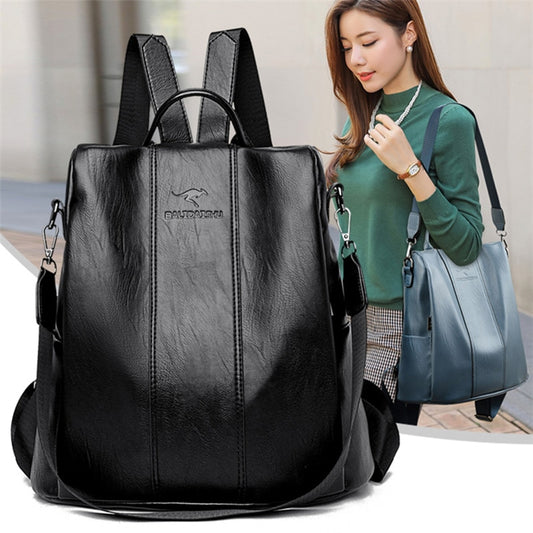 Anti-theft leather backpack - Orchid Unique