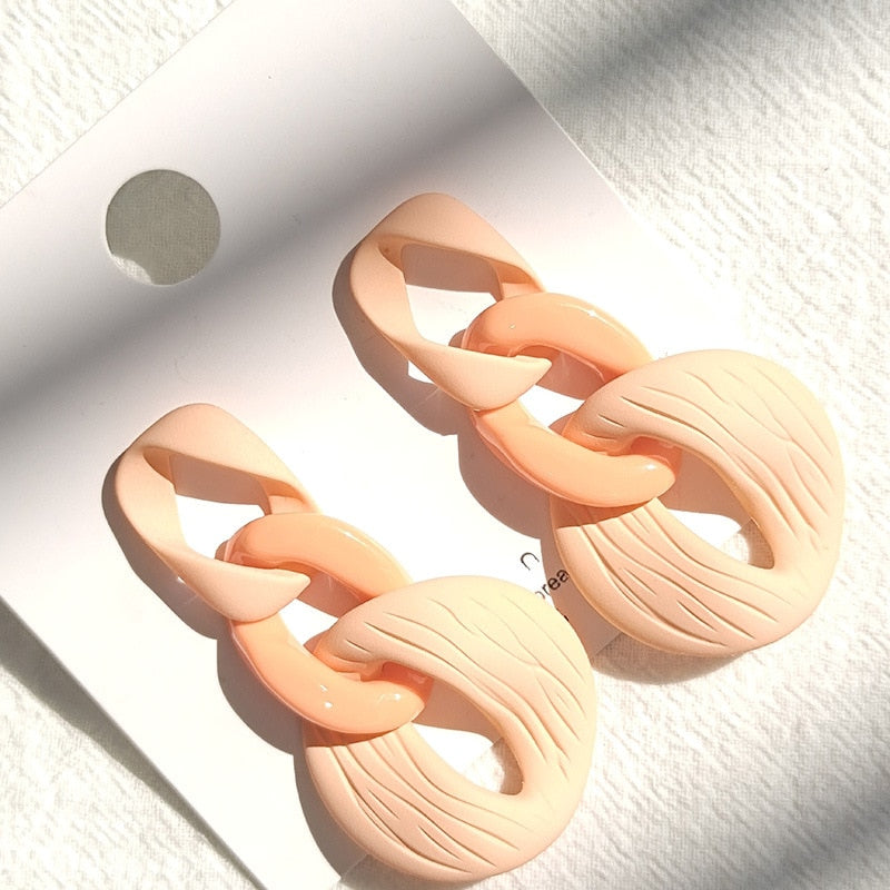 Candy Color Acrylic Earrings - Orchid Unique