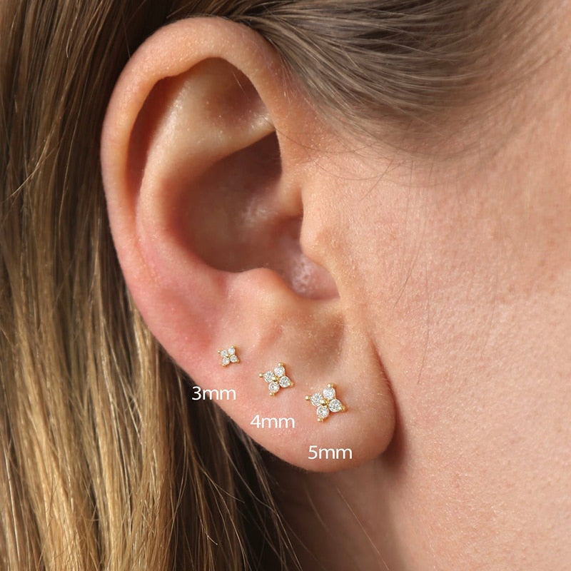 Dainty Small Flower Stud Earrings - Orchid Unique