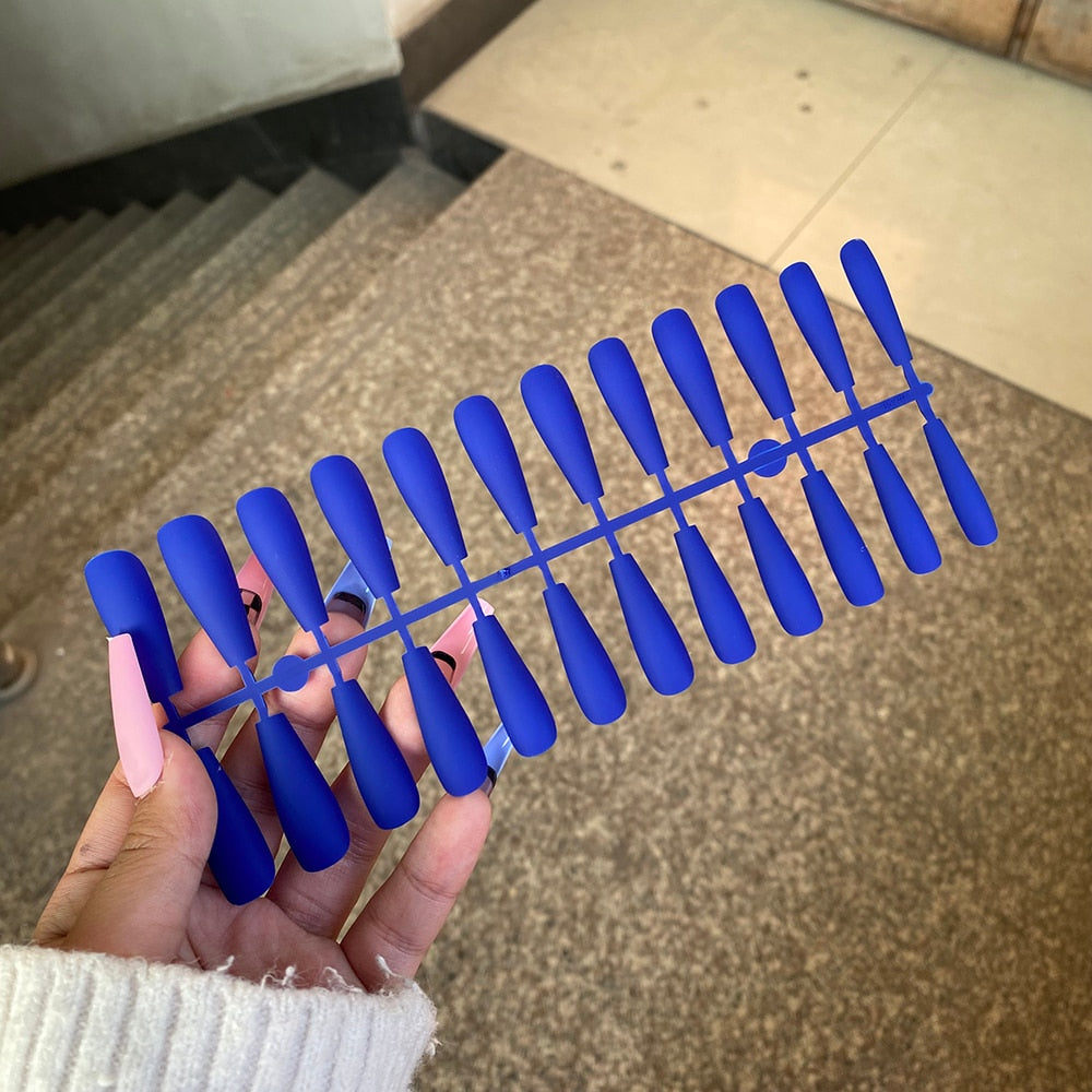 Matte Super Long Coffin False Nails - Orchid Unique