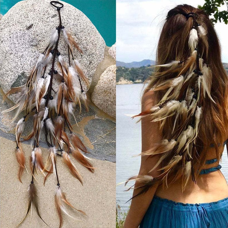 Bohemian Feather Headband - Orchid Unique