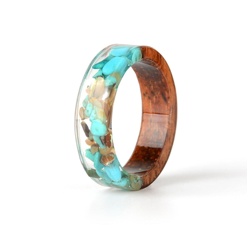 Handmade Dried Flower Epoxy Ring - Orchid Unique
