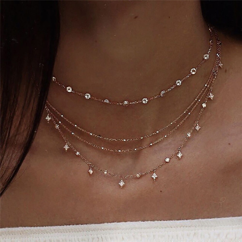 Crystal Stars Pendant Necklaces - Orchid Unique