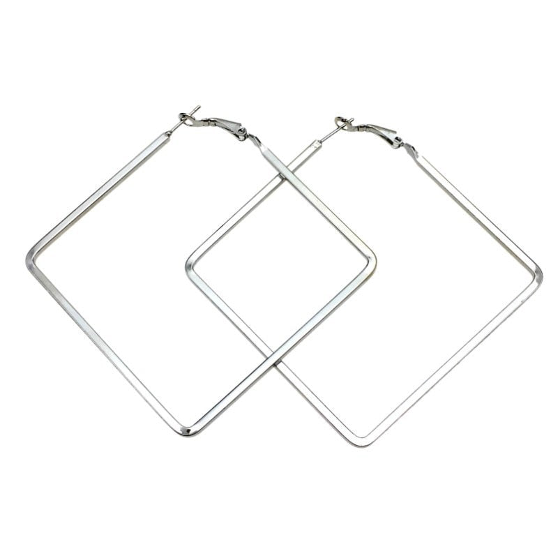 Simple Rectangular Hollow Drop Earrings - Orchid Unique