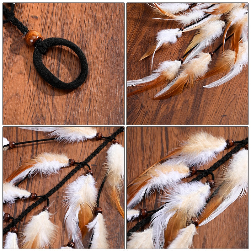 Bohemian Feather Headband - Orchid Unique