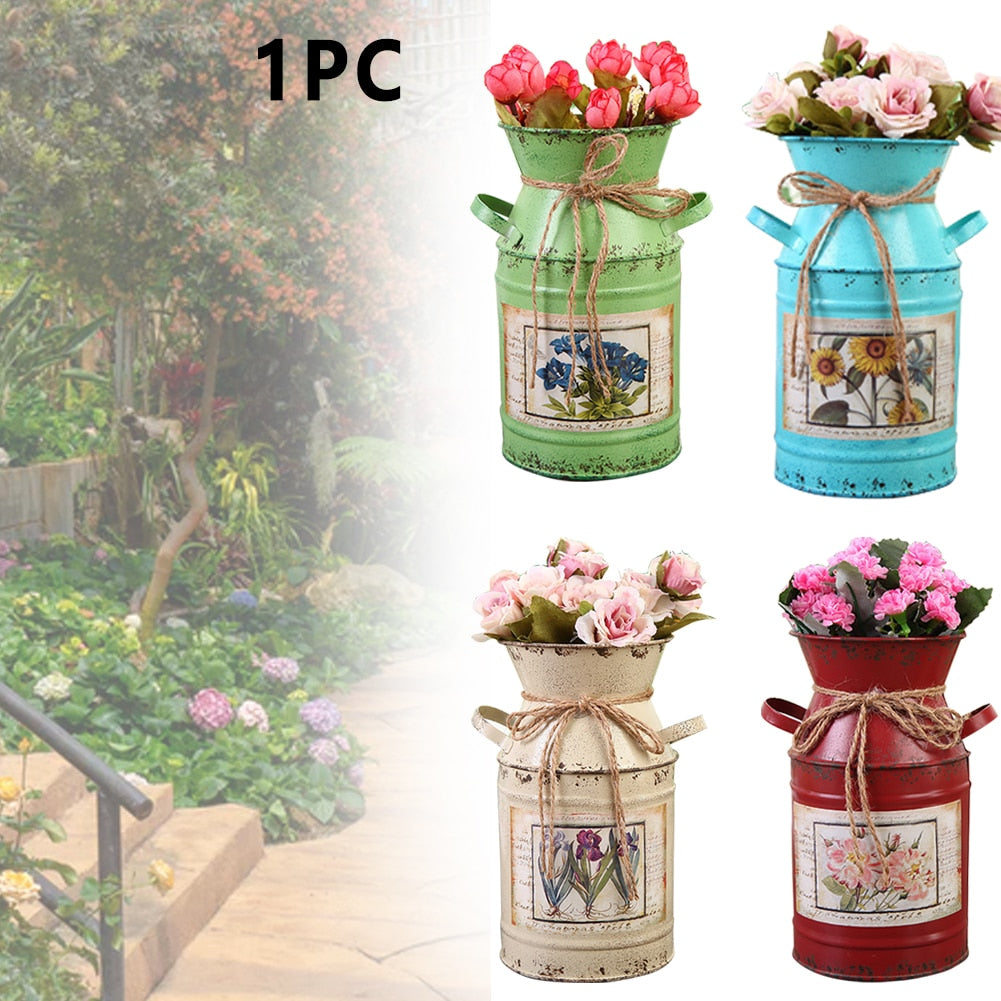 Garden Plants Flower Vase Iron Bucket - Orchid Unique SPECIFICATIONS Style: Pastoral Material: Metal Function: Tabletop Vase Beige-Red-Green-Blue Garden Plants Flower Vase Iron Bucket SPECIFICATIONS Style: Pastoral Material: Metal Function: Tabletop Vase (Store description) 7 6 16569863 (Store description) 14:29#Beige-14:10-14:175-14:173 Beige-Red-Green-Blue Orchid Vases