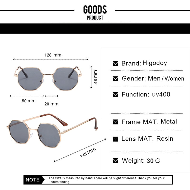 Vintage Octagon Metal Sunglasses - Orchid Unique