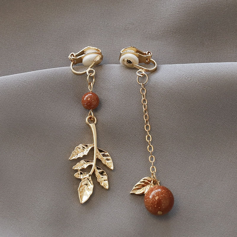 Cute Handmade pearl clip on Earrings - Orchid Unique