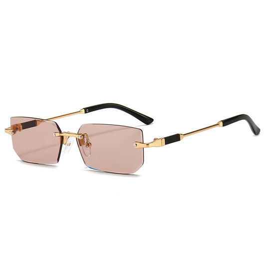 Rectangular Rimless Sunglasses - Orchid Unique