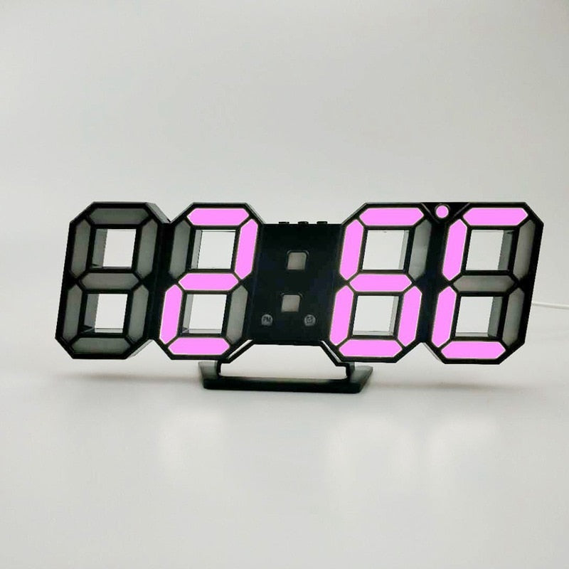 Digital 3D LED Alarm Clock - Orchid Unique