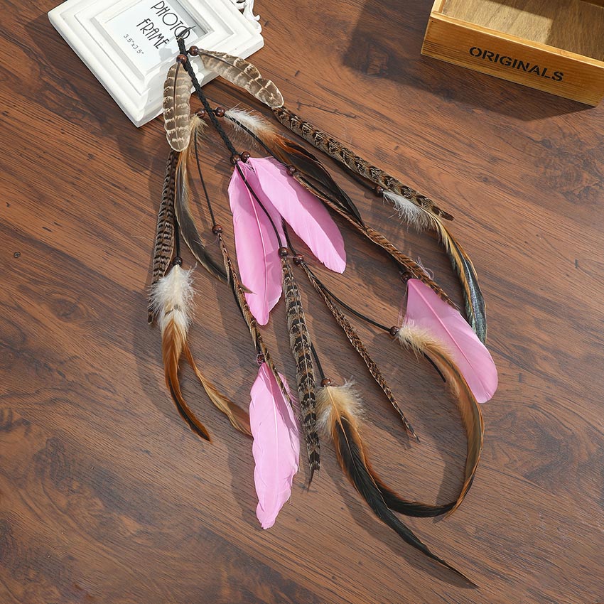 Levao Indian Festival Tassel Feather Hair Combs Hairpins for Women Hippie Headpiece Ethnic Head Band Hair Comb Clips Headwear - Orchid Unique