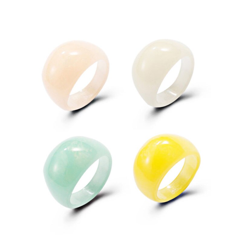 4Pcs/Set Colorful Sweet Acrylic Rings - Orchid Unique
