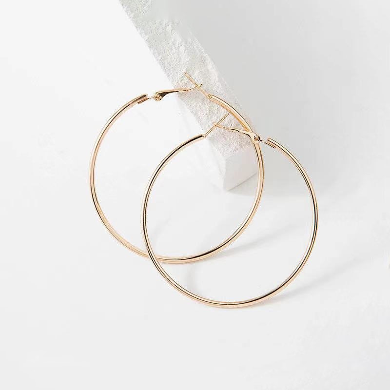 Big Circle Smooth Earrings - Orchid Unique