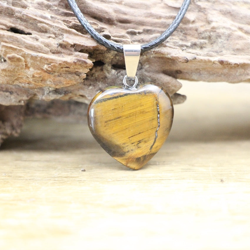 Natural Agates Quartz Heart Shape Pendant - Orchid Unique