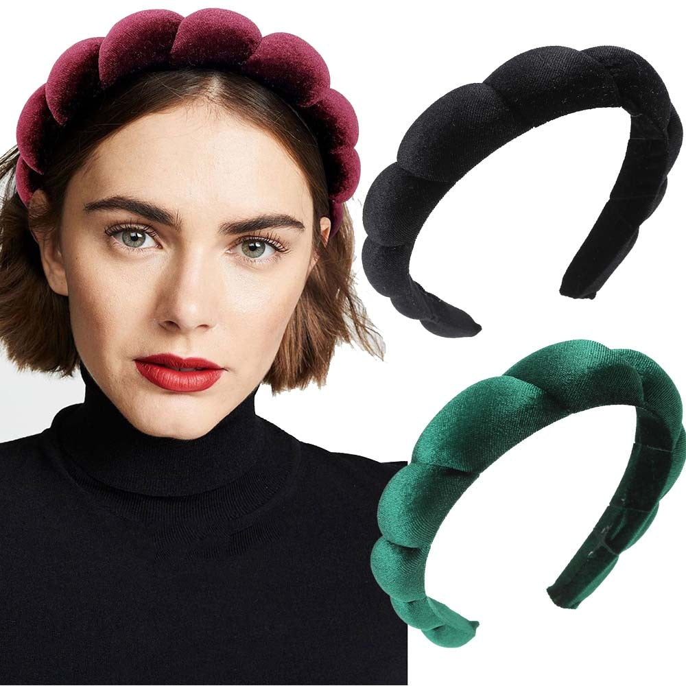 Haimeikang Solid Color Velvet Headband Hair Bands Winter New Sponge Hair Hoop Bezel Headbands For Women Fashion Hair Accessories - Orchid Unique