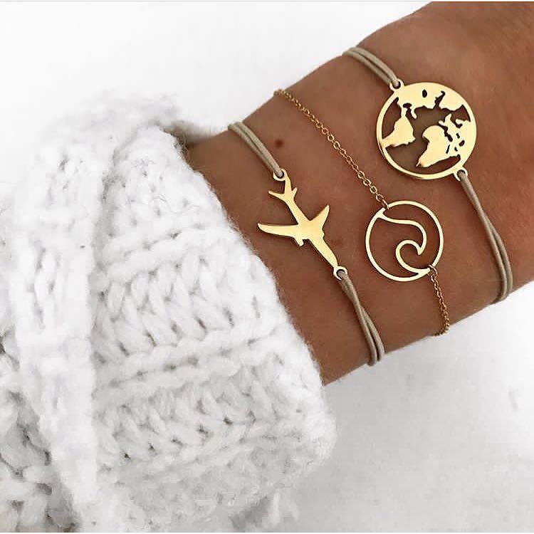 Moon Heart crystal Charm Bangle Boho bracelet - Orchid Unique