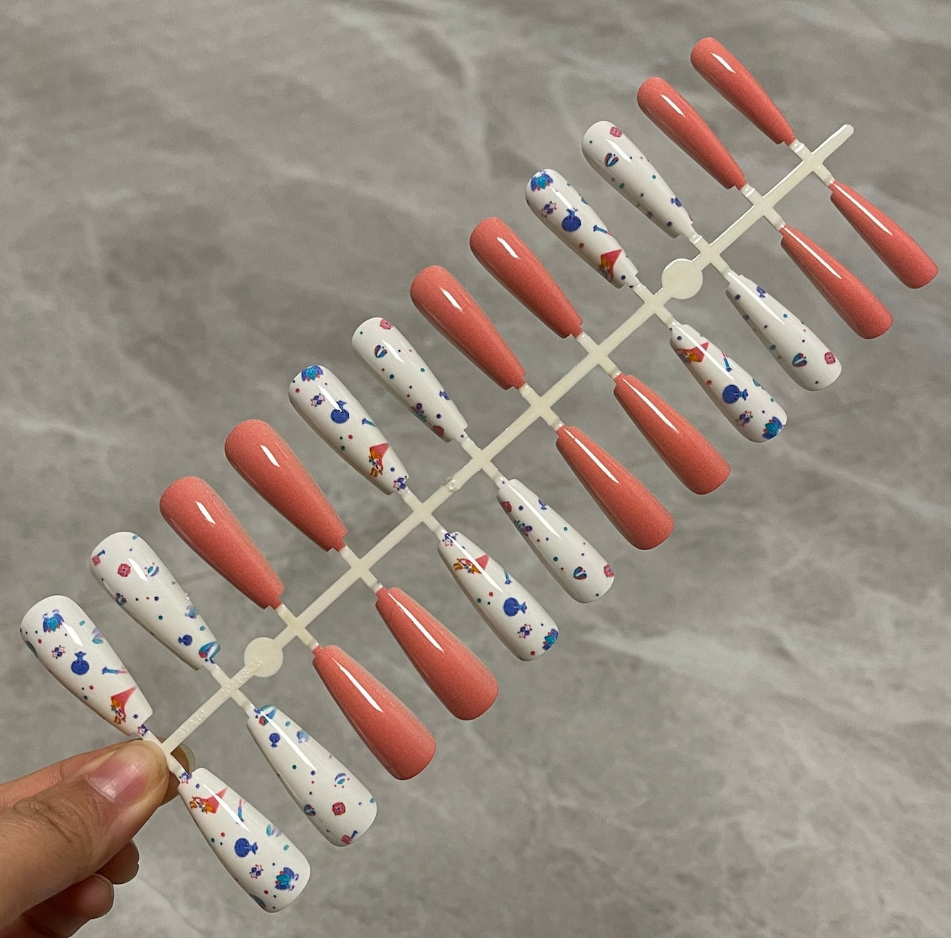 Long False Nails Tips - Orchid Unique