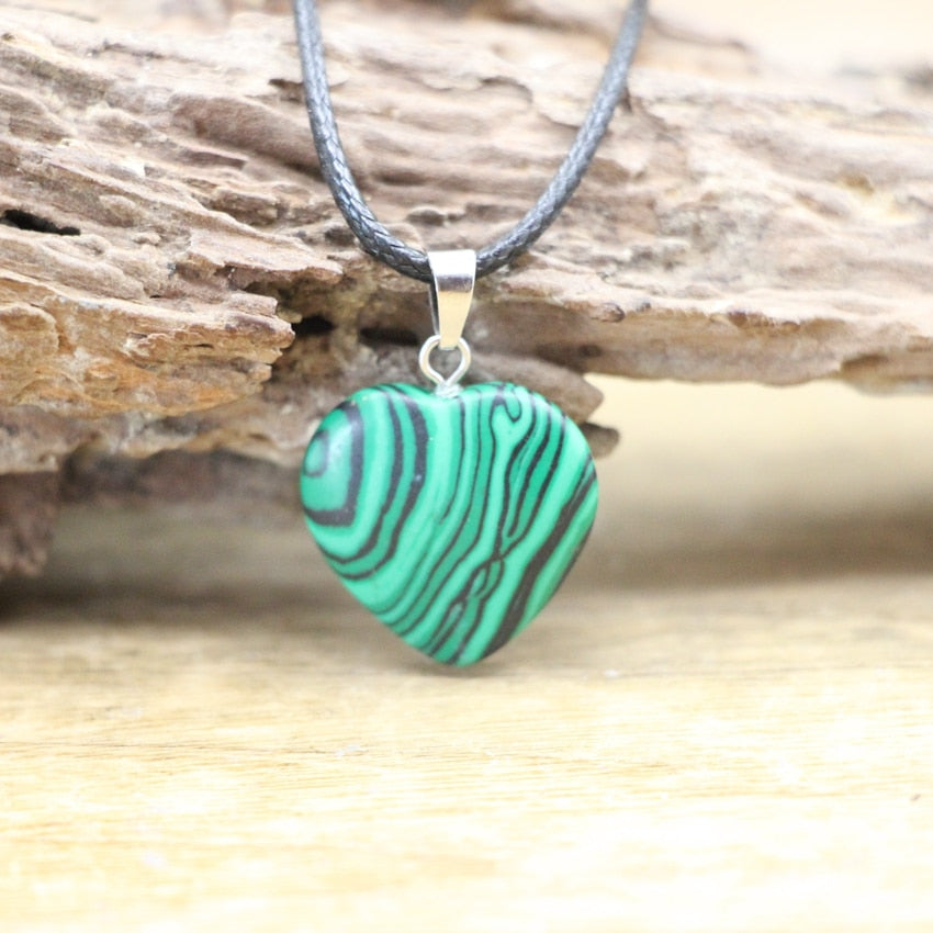 Natural Agates Quartz Heart Shape Pendant - Orchid Unique